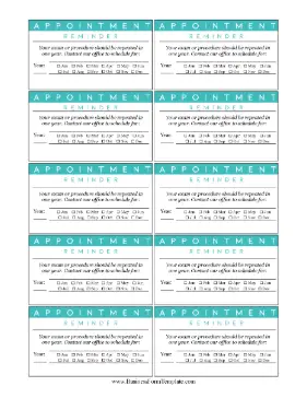 Annual Appointment Reminder Card Business Form Template