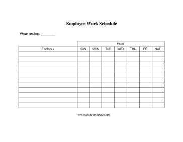 blank weekly employee schedule template