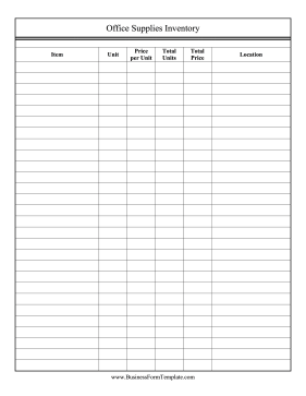 office supplies checklist printable
