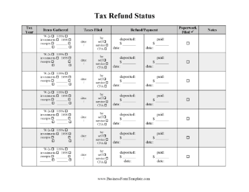 Tax Refund Status Tracker Business Form Template