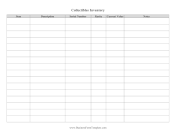 Collectibles Inventory Business Form Template