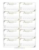 Fancy Gold Appointment Reminder Card Business Form Template