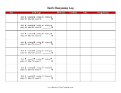 Knife Sharpening Log Business Form Template