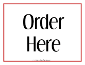 Order Here Sign