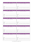 Purple Appointment Reminder Card Business Form Template