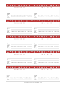 Red Appointment Reminder Card Business Form Template