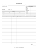 Tailor Alterations Form Business Form Template