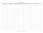 Warranty Tracker Business Form Template